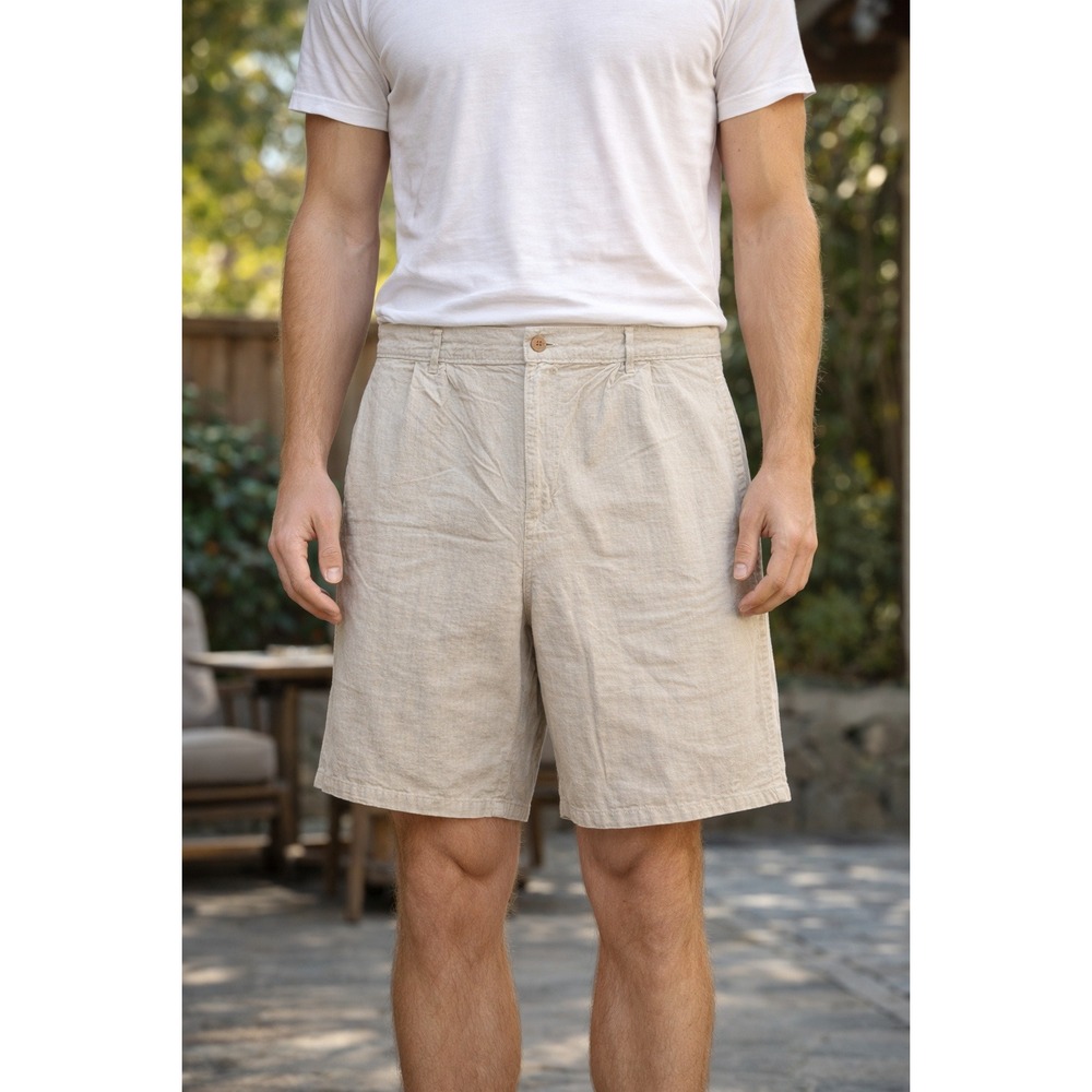 Vintage Puritan Shorts Men's Size 40 Linen Blend Chino Made in Kenya Casual Golf